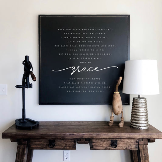 Amazing Grace Framed Wood Sign Dining Room Decor Living Room Decor Bedroom Decor