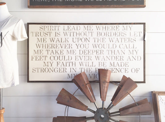 Horizontal Spirit Lead Me Sign