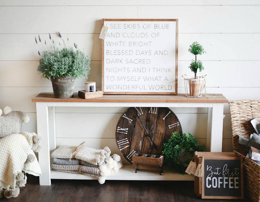 What A Wonderful World Framed Wood Sign Kids room decor Living room decor Dining room decor