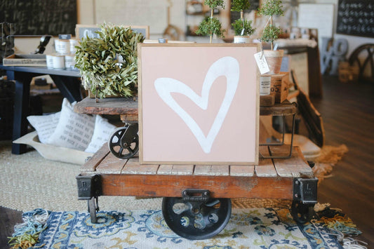 Heart Framed Wood Sign Nursery Decor Kids room decor Valentines Day Decor