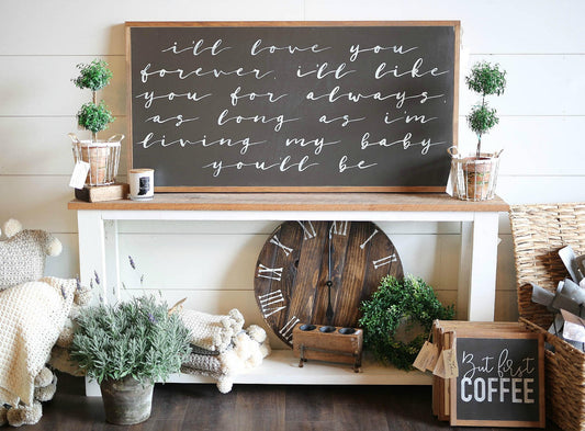 I'll Love You Forever Book Song Quote Framed Wood Sign Nursery Decor