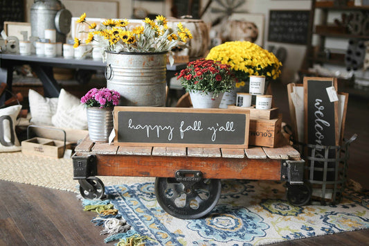 Happy Fall Y'all Framed Wood Sign Fall Decor Entryway Decor