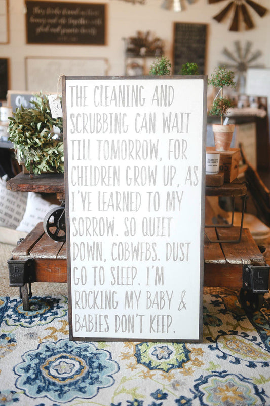 Babies Don't Keep Framed Wood Sign