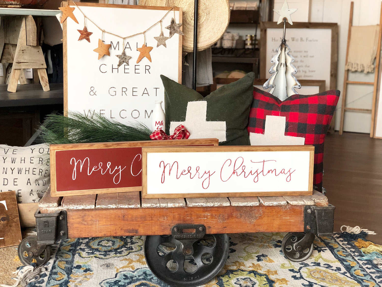 Merry Christmas Framed Wood Sign