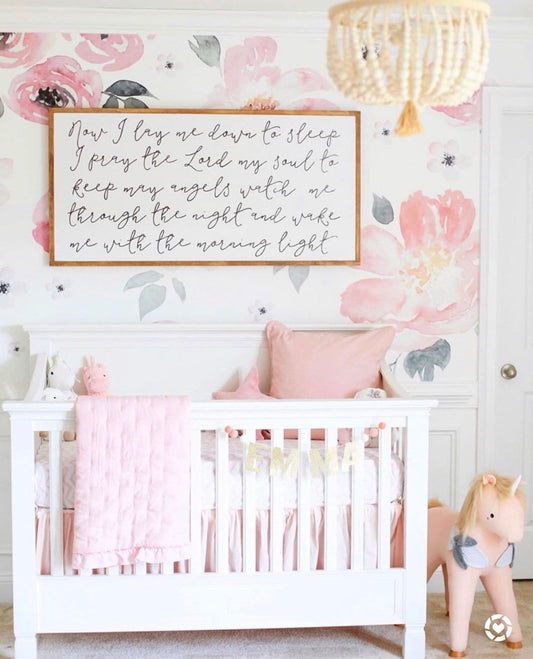 Now I Lay Me Down To Sleep Framed Wood Sign Baby Room Decor Baby Shower Gift Newborn