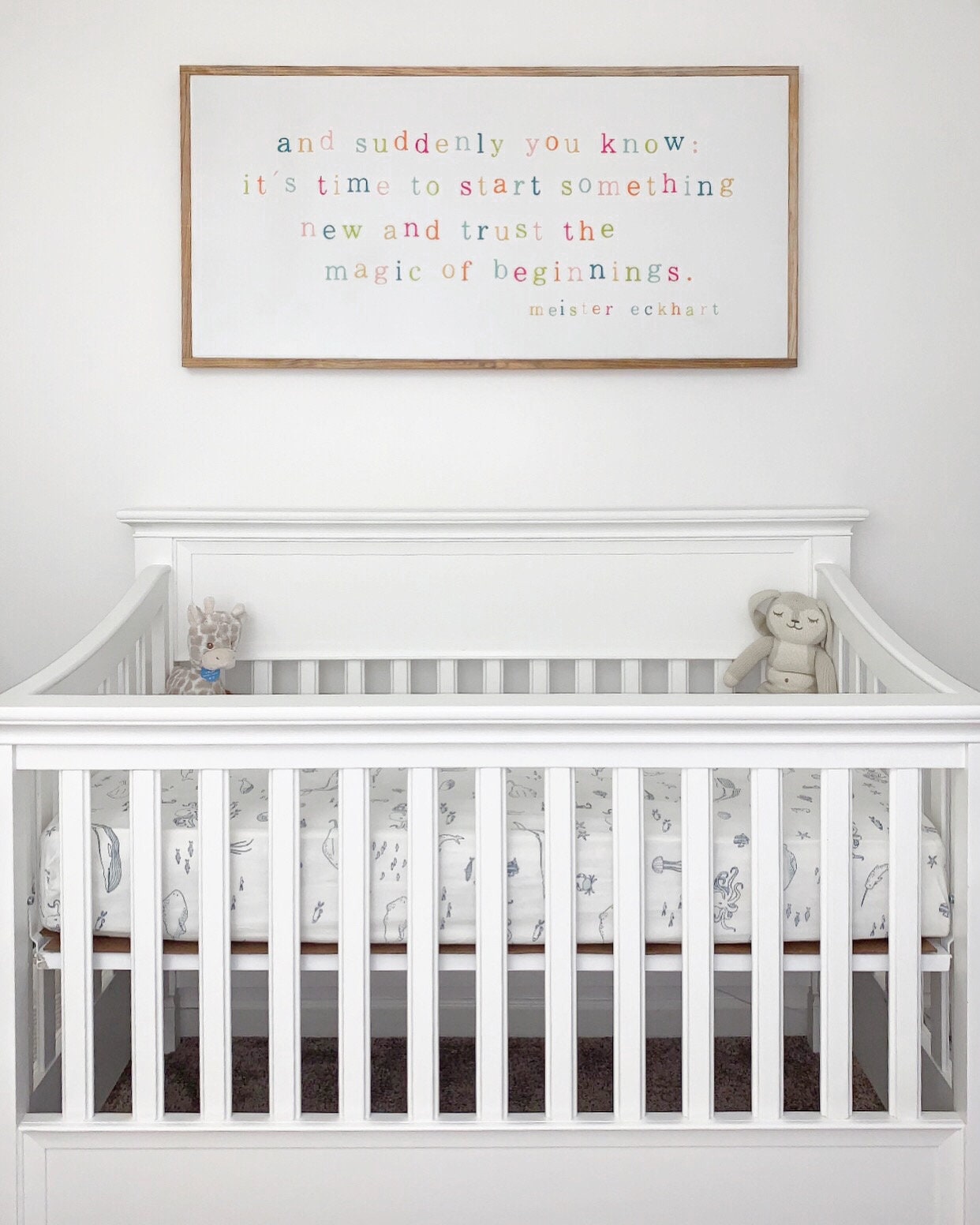 Trust The Magic Of Beginnings Framed Wood Sign Nursery Room Decor Playroom Decor