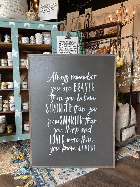 Always Remember You Are Braver Than You Believe A.A. Milne