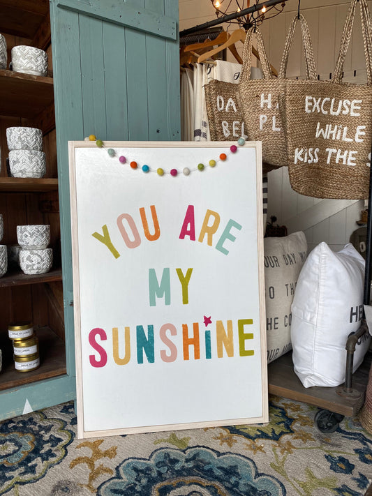 You Are My Sunshine Playroom Decor Framed Wood Sign, Playroom Decor, Children's Room Decor