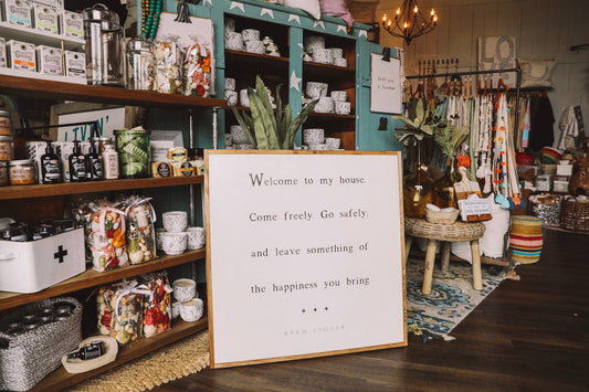 Welcome to my house. Come freely. Go safely, and leave something of the happiness you bring Framed Wood Sign Living room decor