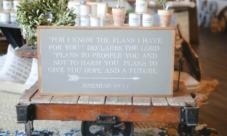 Jeremiah 29:11 For I Know The Plans I Have For You Framed Wood Sign