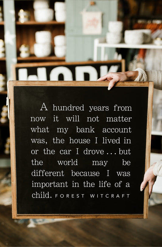 A Hundred Years From Now It Will Not Matter