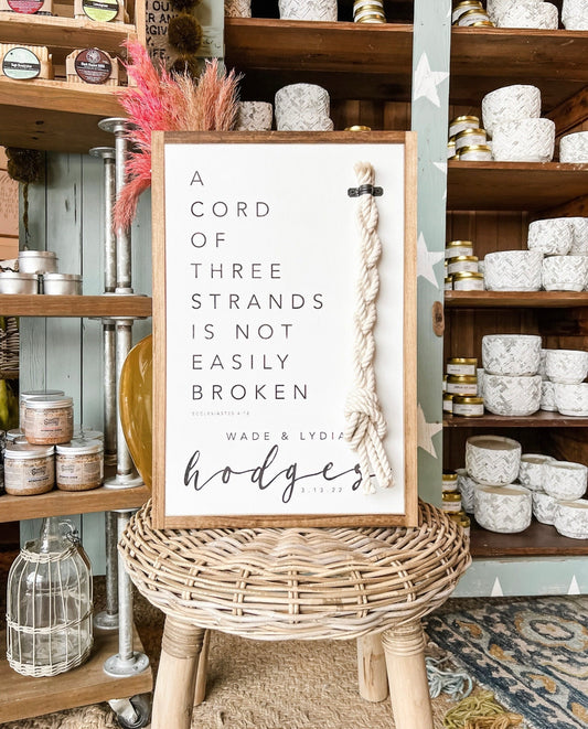 A Cord Of Three Strands Is Not Easily Broken Established