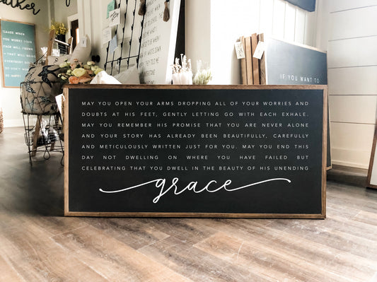 Unending Grace Framed Wood Sign