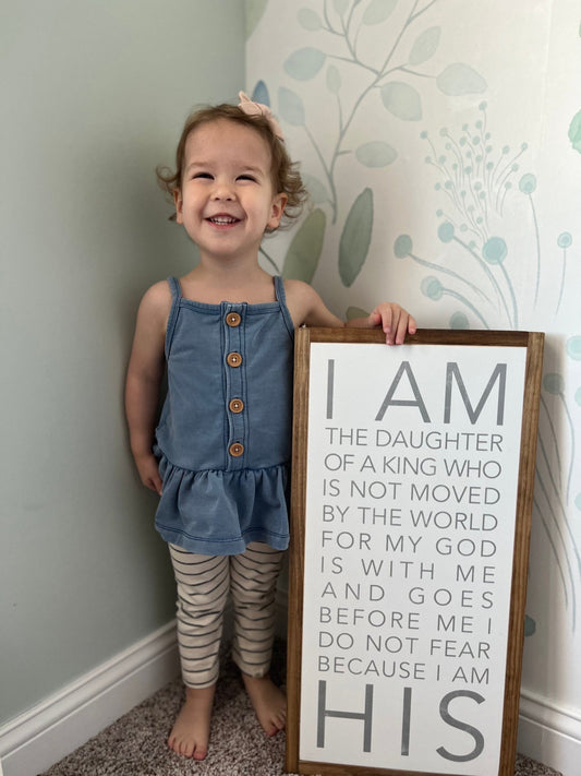 I Am The Daughter Of A King I Am His Framed Wood Sign Nursery Decor Kids Room