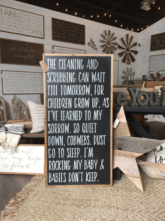 Babies Don't Keep Framed Wood Sign