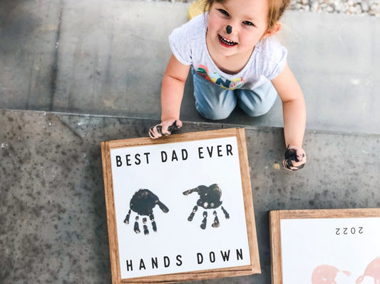 Handprint Framed Wood Sign Kids Room Decor