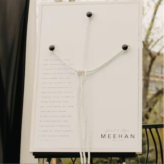 Cross A Cord Of Three Strands Is Not Easily Broken Established Full Verse Framed Wood Sign Wedding Sign Wedding Gift