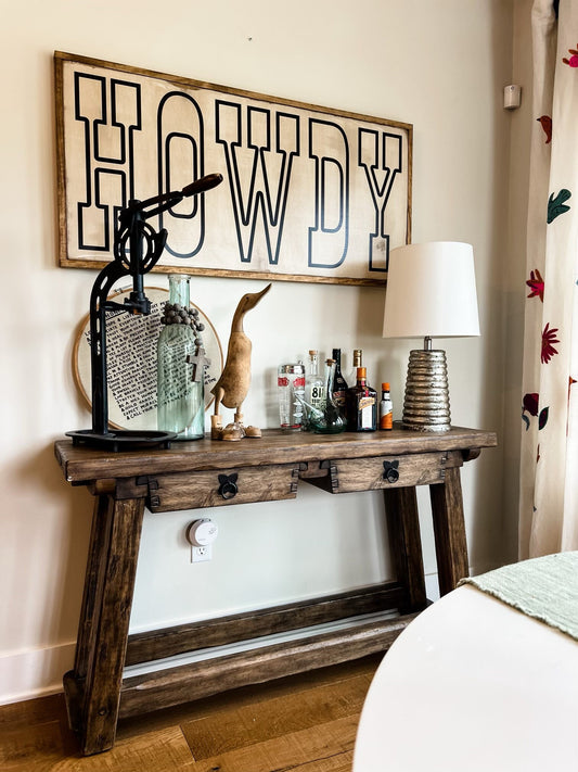 Howdy Framed Wood Sign Kitchen Decor Kids Room Decor