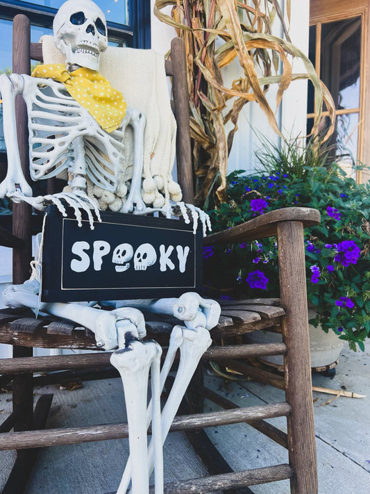 6"X12" Spooky Framed Wood Sign Halloween Sign Fall Decor Porch sign