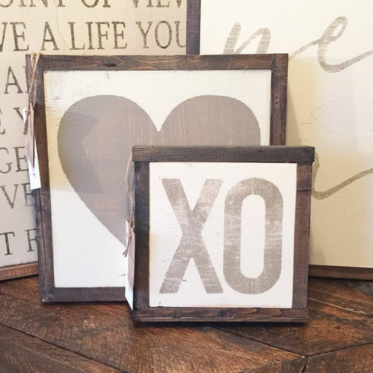 XO Framed Wood Sign Valentines Day Valentines Decor Kids room decor